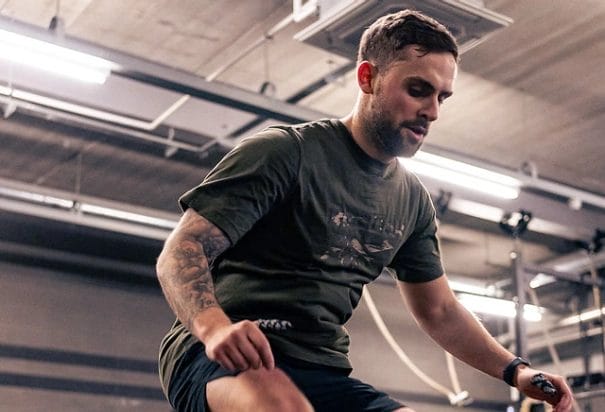 man jumping at a crossfit gym in heald green